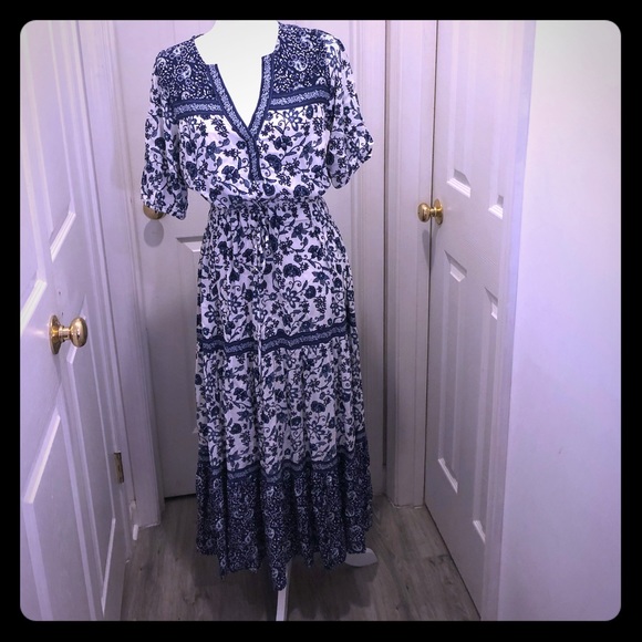 gap tiered maxi dress